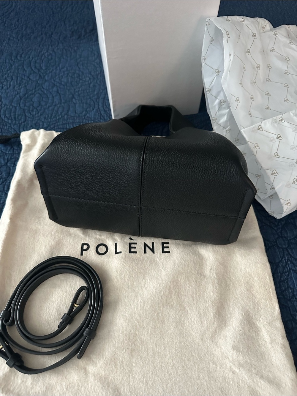 Authentic! NWT! Polene Numéro Neuf Mini in Textured Black - Retail $540! - Picture 13 of 17